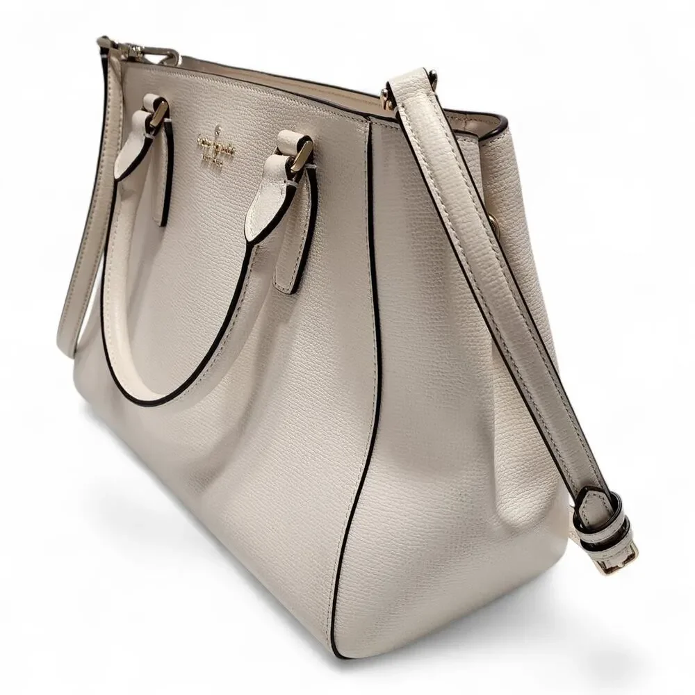 Kate Spade New Kristi Ivory Leather Satchel KA696 $399 Shoulder Bag Purse